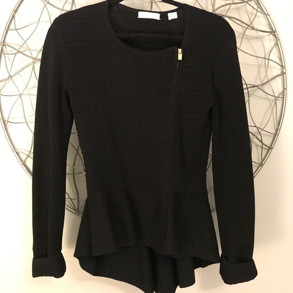 Sass & Bide Black Tailored Peplum Cardigan
